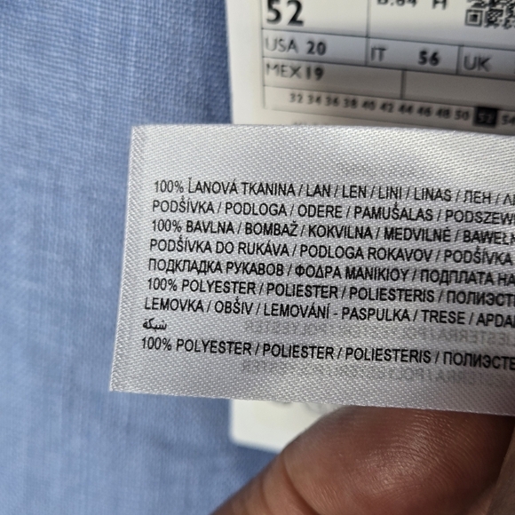 NWT Mango 100% Linen Blazer Suit and Pant Set Sky Blue Size 20 USA - Picture 15 of 16